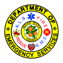 A yellow and white logo for the department of emergency services.